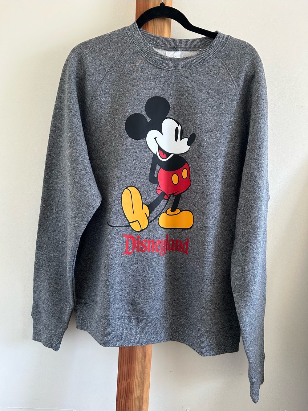 Disney Gray Crewneck Sweatshirt with Classic Mickey Graphic